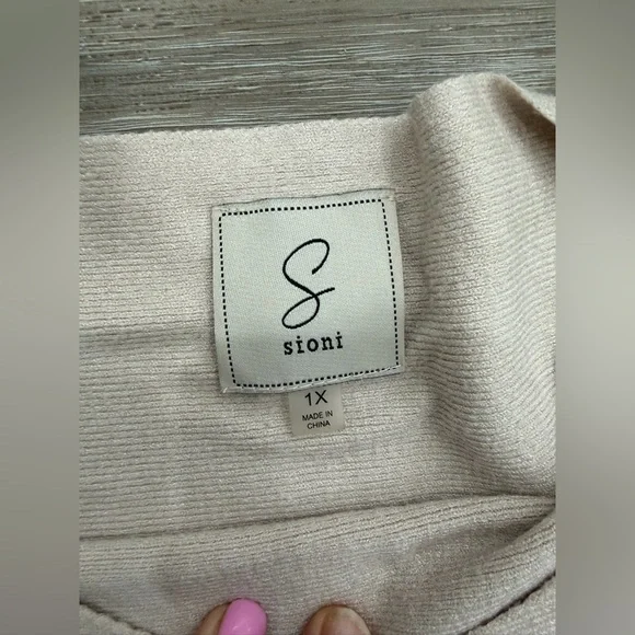 Sioni Size 1X Floral Sweater - Mauve and Beige - Picture 7 of 12